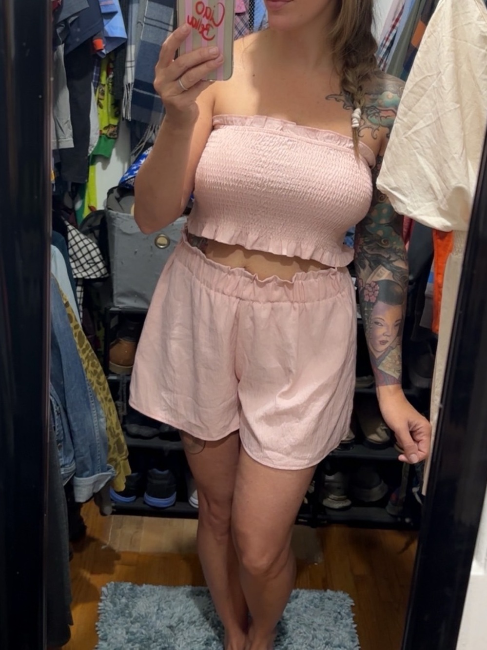 SHEIN Light Pink High Waist Casual Shorts